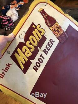 Masons Root Beer Advertising Metal Embossed Sign Chalkboard