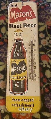 Masons Root Beer metal sign thermometer
