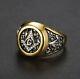 Men's Masonic 14k Yellow Gold Plated Silver Ring Freemasonry Mason Uniqable