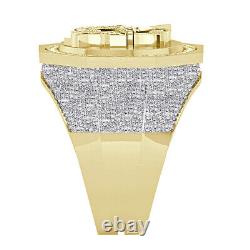 Men's Real Genuine Diamond 1.25 Cwt. Masonic Freemason Knights Templar Band Ring
