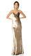 Michelle Mason Bias Maxi Dress In Antique Gold