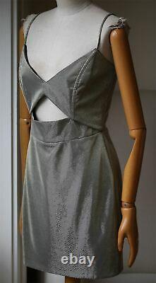 Michelle Mason Metallic Cutout Mini Dress Us 2 Uk 6