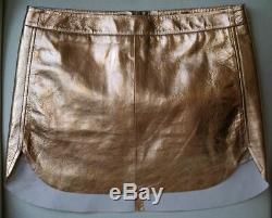 Michelle Mason Metallic Leather Mini Skirt Us 6 Uk 10