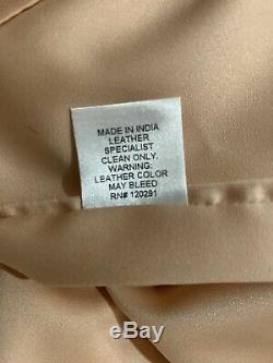 Michelle Mason Women's Skirt Size 4 Metallic Rose Gold Leather A Line $625