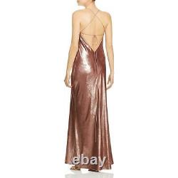 Michelle Mason Womens Pink Metallic Open Back Formal Evening Dress 6 BHFO 8809