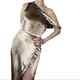 Michelle Mason Gold One Shoulder Dress Size 2