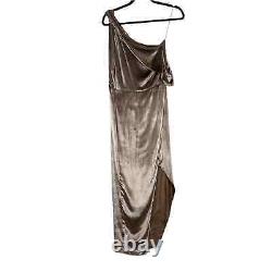 Michelle Mason gold one shoulder dress size 2