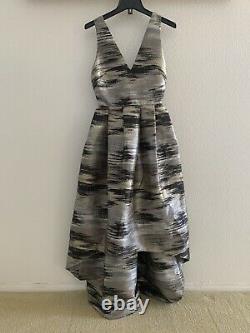 NEW Mason Hosker Silver Metallic Emerson Gown Dress Size 0