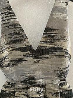 NEW Mason Hosker Silver Metallic Emerson Gown Dress Size 0