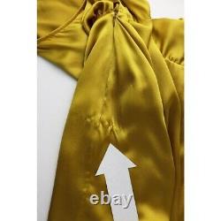 NEW Michelle Mason 100% Silk One Sleeve Draped Mini Dress in Dijon, Gold 6