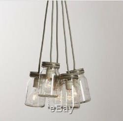 NEW Pottery Barn Exeter 5 Jar Mason Jar Chandelier NEW Not Avail In Stores