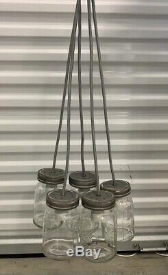 NEW Pottery Barn Exeter 5 Jar Mason Jar Chandelier NEW Not Avail In Stores