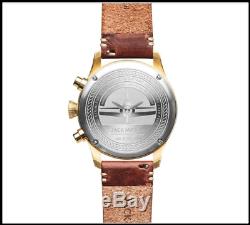 NIB Jack Mason Aviator Chronograph 42mm gold tone watch JM-A102-205
