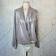 Nwt Michelle Mason Metallic Draped Lamé Thong Bodysuit Silver Beige Size 8