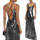 Nwt The Sei Michelle Mason Silk Silver Slip Maxi Gown Dress Draped Lamé Gown 6