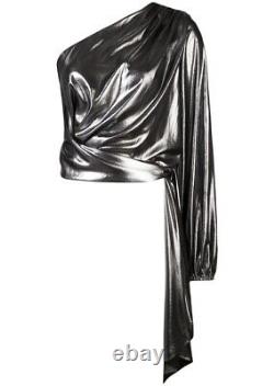NWT US $700+ Mason by Michelle Mason US 4 AU 8 metallic tie waist silk lined top