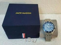 New $315 Jack Mason 42 mm Seamount Navy Dial Men's Stainless Steel Diver Watch
