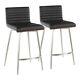 Open Box Mason Swivel Counter Stools In Black Faux Leather (set Of 2)
