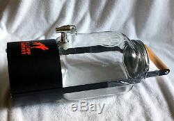 Old Camp Whiskey Mason Jar Glass beverage Dispenser with Metal Stand & Handle