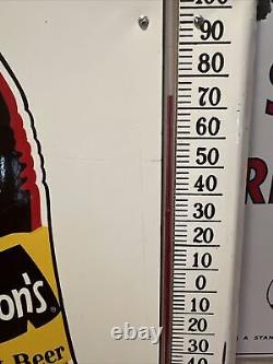 Original''mason's Root Beer'' Thermometer Paint Metal, Therm Works 10x26 Inch