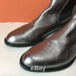 RAG & BONE Mason Gunmetal Silver Leather Chelsea Ankle Boots Women 38/8