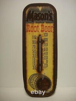 RARE Vintage MASON'S ROOT BEER Metal THERMOMETER Sign