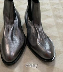 Rag & Bone Mason Gunmetal Silver Ankle Chelsea Boot Size 37.5 New