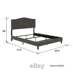 RealRooms Mason Upholstered Panel Bed, Strong Steel Slat Support, Full Size