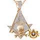 Real Diamond 0.60 Cwt. Masonic Illuminati Eye Of Providence Skull Pendent Charm