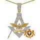Real Diamond 0.85 Cwt. Widows Sons Masonic Freemason Past Master Pendant Charm