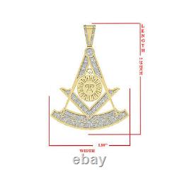 Real Diamond Mason Past Masters Degree Masonic Freemasonry Pendent Charm + Chain