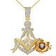Real Genuine Diamond 0.85 Cwt. Masonic Freemason Holy Anchor Cross Charm Pendant