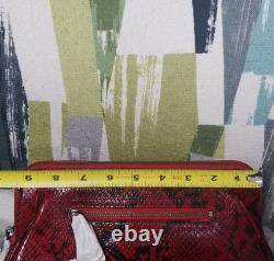 Rebecca Minkoff Mason Clutch Python Embossed Leather Crossbody In Red Apple