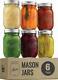 Regular-mouth Glass Mason Jars, 16-ounce (6-pack) Glass Canning Jars With Metal