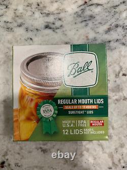 Regular Mouth Mason Canning Jar Lids Full Case 24 Pack BALL (288 Lids Total)