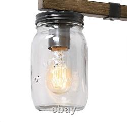Rustic Bathroom Light Fixtures Farmhouse Vanity Lighting with Mason Jar Glass, W