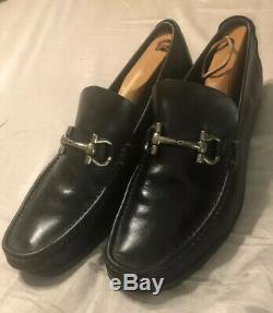 Salvatore Ferragamo Mason Gancini Black Bit Loafers Parigi Shoes Sz 8.5 EE $580