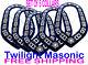 Set Of 5 Masonic Regalia Master Mason Silver Chain Collar Blue Backing