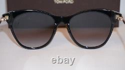 TOM FORD New Sunglasses MICAELA Black Gold Grey Gradient TF662 01B 53 17 145