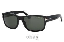 Tom Ford Mason 445 01N Shiny Black Men's Sunglasses Green Lens 58-17-140 WithCase