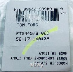 Tom Ford Mason TF445 TF/445 02D Matte Black Rectangle Polarized Sunglasses 58mm