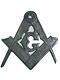 Unused 1800's Metal Masonic Freemason Casket Plaque G With Square &! Compass