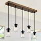 Uolfin Mason Jar 5-light Rustic Faux Wood Chandelier With Black Accents