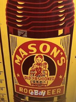 VTG Donasco MASON'S Root Beer 26 Metal Thermometer Gas Station Advertising Sign