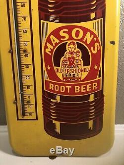 VTG Donasco MASON'S Root Beer 26 Metal Thermometer Gas Station Advertising Sign