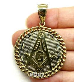 Valentine Gift Men's 14K Yellow Gold Plated Mason Masonic Solid Metal Pendant