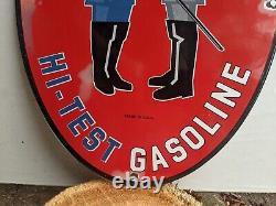 Vintage 1953 Mason-dixon Hi-test Gasoline Porcelain Metal Gas Pump Sign