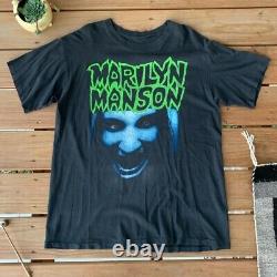 Vintage 1994 Marilyn Manson T Shirt Single Stitched 90s Concert Band Tee Gothic
