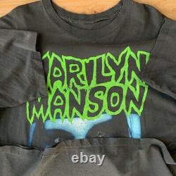 Vintage 1994 Marilyn Manson T Shirt Single Stitched 90s Concert Band Tee Gothic