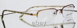 Vintage EDDIE BOWER Eyeglasses MASON Oak 49-19-140 Hong Kong Gold Semirimless